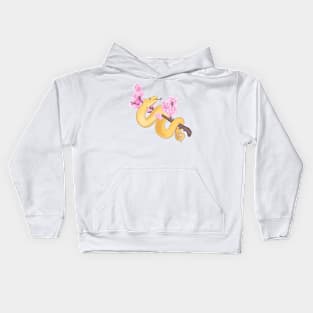 Pink Sakura Viper: Yellow Kids Hoodie